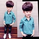 Quần áo bé trai mẫu mùa xuân 2019 phiên bản mới của Hàn Quốc áo thun cotton bé trai dài tay mùa xuân và áo mùa thu thủy triều - Áo sơ mi