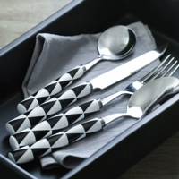 Cybil Black Grey Simple Nordic Triangle Tailware Dableware круглая ложка Rice Spoon Fork Meal Spoon Fork Cow Row Нож