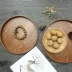 Phong cách nhật bản món ăn bằng gỗ zakka vòng IKEA khay gỗ vòng trái cây bát vườn khay trà trà set cup tray