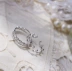 [Bạc] Suguang ~ 925 sterling bạc đơn giản đôi vòng tròn flash khoan sóng nhỏ vương miện mở nhẫn nữ