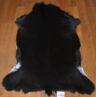 Черная козьей козел полная меховая аллотичные подушки 73 Стул животных подушка подушка гостиная ковер ковер ковер