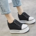 Tăng 10 cm trong giày nữ 2018 mùa hè mới rỗng thoáng khí dày đáy muffin thấp để giúp sinh viên giày thường Hàn Quốc Giày cắt thấp