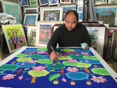 Рисунки акварелью и гуашью 年年有余芯68厘米--68厘米鹕脚民芙鸶作品