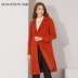 Bagpipe 2019 mùa xuân mới của phụ nữ áo khoác hai mặt đích thực trong chiếc áo khoác len dài Slim - Trung bình và dài Coat