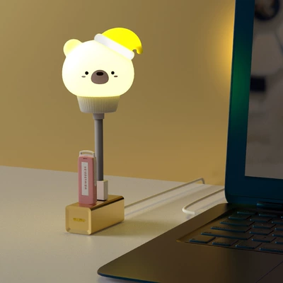Smart Voice Panda Đèn Ngủ Phòng Ngủ Đầu Giường Chiếu Sáng Đèn LED Đèn USB Điều Khiển Âm Thanh Nhà Đèn Ngủ Sáng Tạo Đèn ngủ