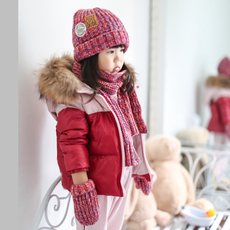 Комплект из двух частей 清仓 男女童毛线帽手套围巾套装