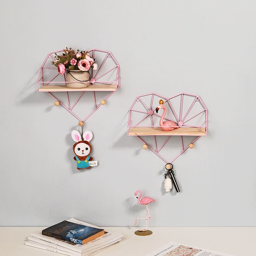 Творческая железная стена набор набора шеста в гостиной спальни стена Стена Стена прикроватная стена -Обладая декоративная стойка для хранения