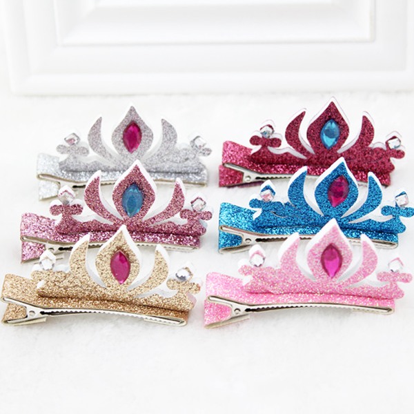 Korean children hair accessories Girls stereoscopic Crown Princess hairpin side folder Korean version of the cartoon baby bangs head ornaments