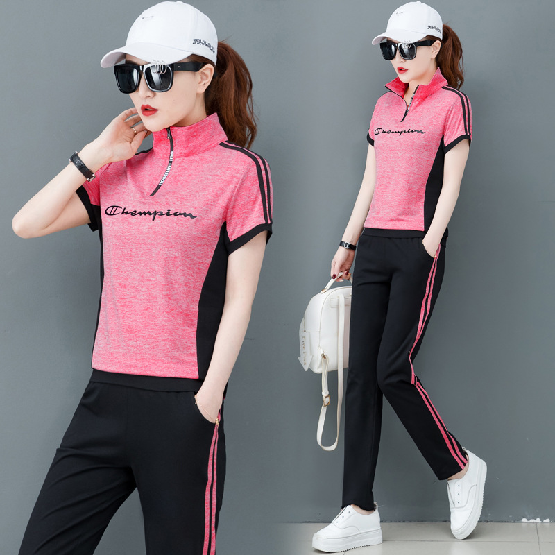 运动风套装女夏季2019新款休闲套装