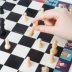 Merlot Trẻ Em Cờ Vua Checkers Người Mới Bắt Đầu Trò Chơi Cờ Vua Phim Hoạt Hình Câu Đố hai mặt Cờ Vua Bằng Gỗ Board Game