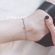 Quý bà Hàn Quốc Tối giản Superfine Dây đen đơn Kim cương Vòng chân bạc Bạc Không phai màu được đề xuất bởi Chủ sở hữu - Vòng chân