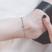 Quý bà Hàn Quốc Tối giản Superfine Dây đen đơn Kim cương Vòng chân bạc Bạc Không phai màu được đề xuất bởi Chủ sở hữu - Vòng chân lắc chân nữ
