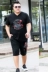 Người đàn ông béo cộng với phân bón XL quần short nam ngắn tay ngắn chất béo thể thao béo và bộ đồ giải trí hai mảnh T - Bộ đồ đồ ngủ nam Bộ đồ