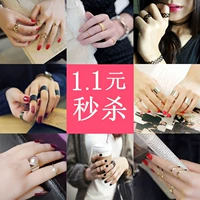 Trang sức nhỏ Hàn Quốc, hợp thời trang, hoang dã, nhẫn ba mảnh, mẫu nữ, phụ kiện sáng tạo ngón trỏ nhẫn lông voi nam