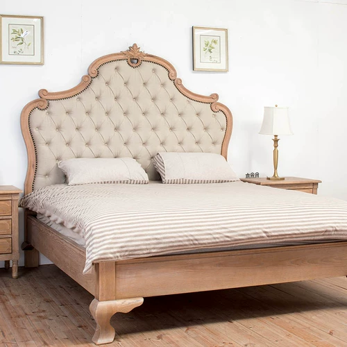 Ретро мебель для кровати для двоих из натурального дерева, сделано на заказ, французский стиль, в американском стиле