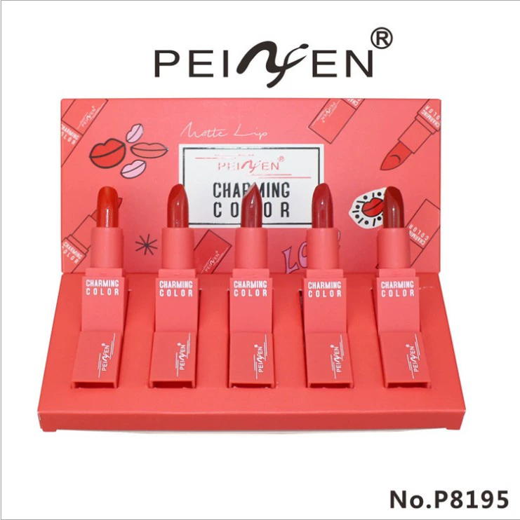Penifan matte silky matte lipstick 1.5g * 5 gói dưỡng ẩm dễ dàng giữ màu lâu dài P8195 - Son môi
