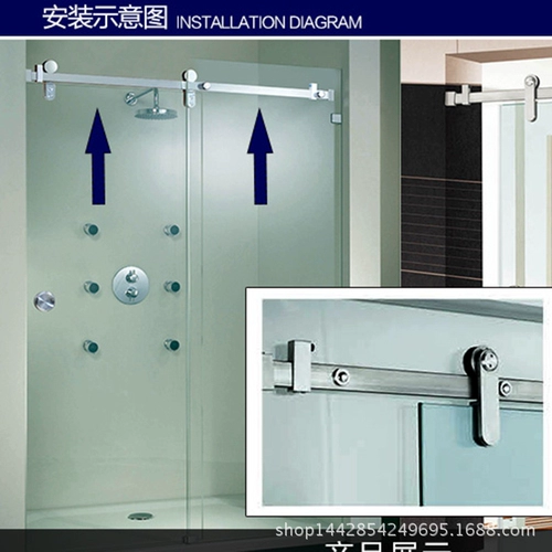 Мобильная дверь стеклянная дверь кухня душ безрамные стеклянные дверные руля колеса плюс аппаратные аксессуары для ванной комнаты