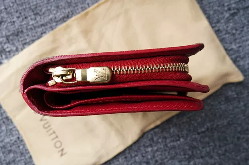 LV/ Louis Vuitton средний возраст винтажный подлинный выпущенный когда-то черешневый короткий бумажник с пятном