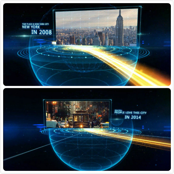 现代科技感地球粒子轨迹线企业公司年会图片介绍片头开场ae模板-天天素材网