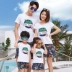 Cha mẹ và con mặc 2018 mới bông t- shirt gia đình ba mùa hè kích thước lớn gia đình mặc mẹ và con trai cha và con gái vài phù hợp với quần áo gia đình Trang phục dành cho cha mẹ và con