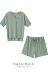 Mềm mượt như nước chảy ~ làm mới gấp đôi! Áo thun dệt kim lụa ammonia + quần short phù hợp với nữ áo dài mỏng mùa hè - Bộ đồ