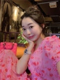 Южнокорейский летний товар, розовое шифоновое платье