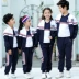 Đồng phục trường tiểu học màu xanh nước biển đậm phù hợp với đồng phục thể thao trường học quần mùa xuân và mùa thu mùa hè dịch vụ lớp học trẻ em phong cách Anh - Đồng phục trường học / tùy chỉnh thực hiện