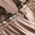 Mỹ tiêu chuẩn đồ ngủ gợi cảm áo choàng tắm phụ nữ mùa hè mùa thu dài tay lụa lụa treo đồ ngủ hai mảnh phù hợp với - Night Robe
