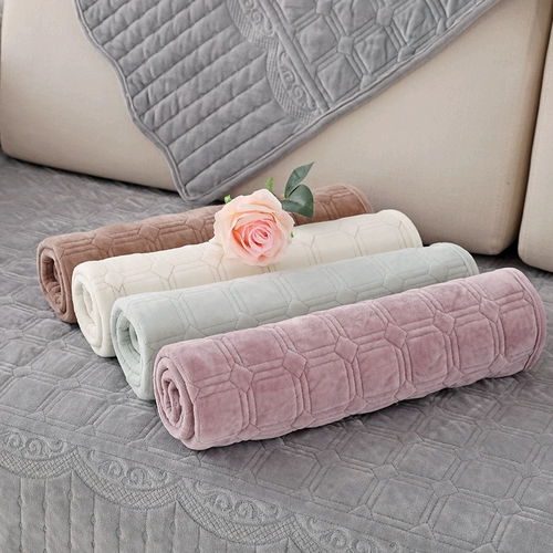 Диван, плюшевая современная нескользящая ткань, фланелевая универсальная подушка на четыре сезона