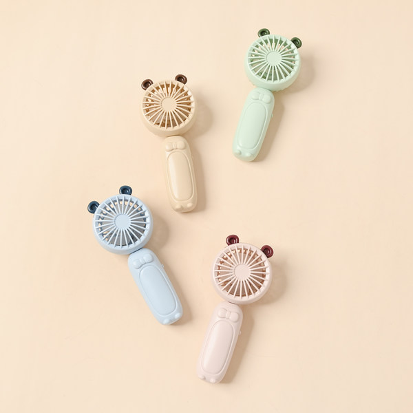 Маленький портативный мультяшный складной дорожный вентилятор, с медвежатами