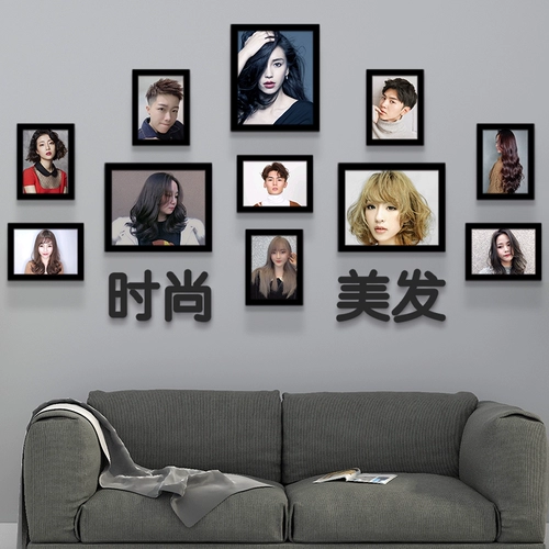 Магазин парикмахерской на стенах декоративная живопись подвесная картинка рама стена прическа картинка с парикмахером картинка редкая фона декоративная фоновая стена фоторамка