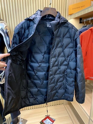 Дорожный бархатный зимний легкий водонепроницаемый мужской пуховик