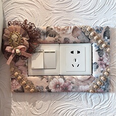 Декор для выключателя 双开关布艺蕾丝保护套客厅卧室欧式创意现代风开关灯插座装饰墙贴