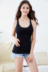 Đen Sexy Pyjama Áo ngắn tay nữ ngắn tay Cotton hữu cơ Loose Slim Solid Color Pyjama Top Home Service Set - Pyjama bộ thu đông nữ Pyjama