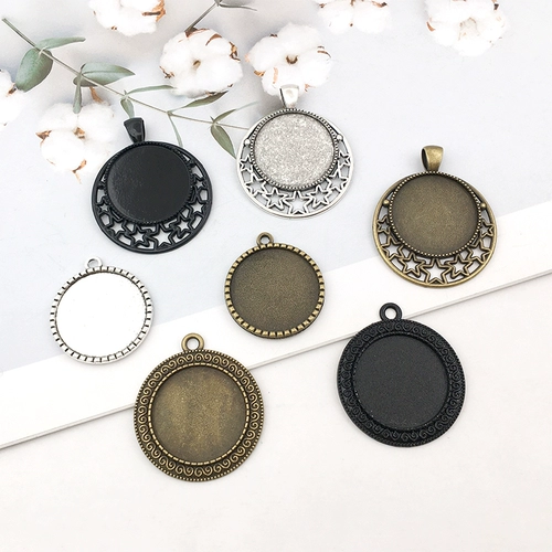 Аксессуар, ретро стеклянные аксессуары, подвеска, 25мм, с драгоценным камнем