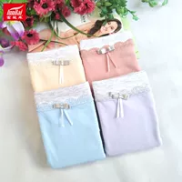 Quần lót nữ Fu Nilai mùa thu mới cotton mid-eo ren gợi cảm liền mạch quần short nữ 2 dải 3145 quần lót