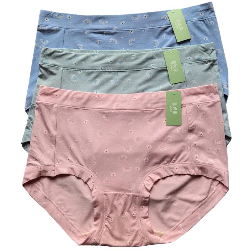 2 Daniefini Model underwear breathable medium -high waist ladies antibacterial crotch non -trace thin female underwear 3762