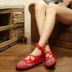 1765 chính hãng Yihexuan thêu giày quốc gia phong cách cũ Bắc Kinh giày vải giày của phụ nữ duy nhất giày phẳng giày thấp