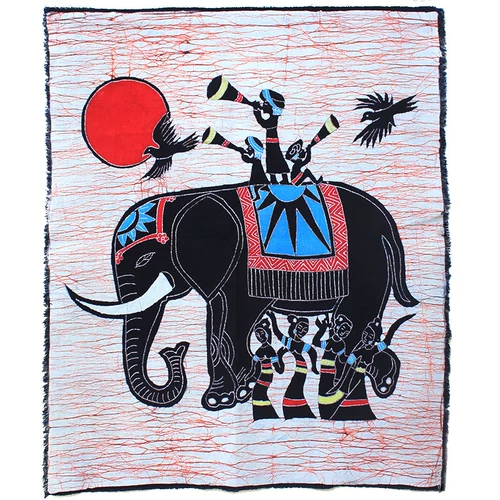 Средняя картина восковой краски Dai People, Хлопковая роспись гостиная в ресторане декоративная стена -национальная национальная фона