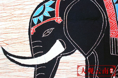 Средняя картина восковой краски Dai People, Хлопковая роспись гостиная в ресторане декоративная стена -национальная национальная фона