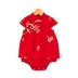 Baby Hanfu nữ lớp A cotton cao cấp thêu màu đỏ nữ quà tặng bé đính kèm công chúa quần áo quà tặng trăm ngày - Áo liền quần Áo liền quần