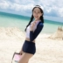 2018 sinh viên mùa xuân nóng Hàn Quốc bảo thủ kem chống nắng dài tay cao eo đồ bơi nữ chia giảm béo bụng thể thao áo tắm Bộ đồ bơi hai mảnh
