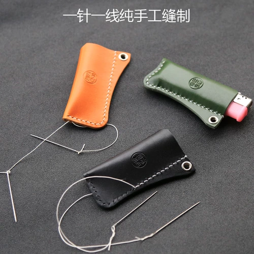 Оригинальная зажигалка ручной работы, кожаный одноразовый чехол, из натуральной кожи