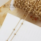 Медное золотое ожерелье и браслет ручной работы с кисточками, золото 14 карат