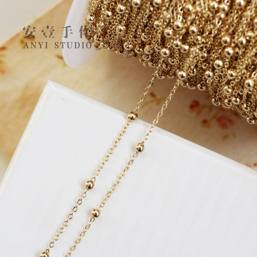 Медное золотое ожерелье и браслет ручной работы с кисточками, золото 14 карат