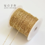 Медное золотое ожерелье и браслет ручной работы с кисточками, золото 14 карат