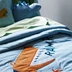 QQ phim hoạt hình khủng long giường bông chăn gối lanh ba mảnh nhà phòng trẻ em bộ bộ trẻ em - Bộ đồ giường trẻ em Bộ đồ giường trẻ em