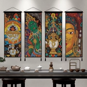 Tùy chỉnh 
            văn hóa Tây Tạng treo vải nền vải phong cách dân tộc trang trí homestay thảm trang trí phòng khách vải phòng ngủ trang trí đầu giường treo tranh