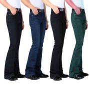 Micro Horn Jeans Quần nam Kích thước rộng Quần ống loe Quần nam Quần dài Hàn Quốc Mùa thu đông giản dị W