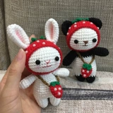 Креативный крючок для вязания ручной работы, клубника, кролик, кукла, набор материалов, подарок на день рождения, панда